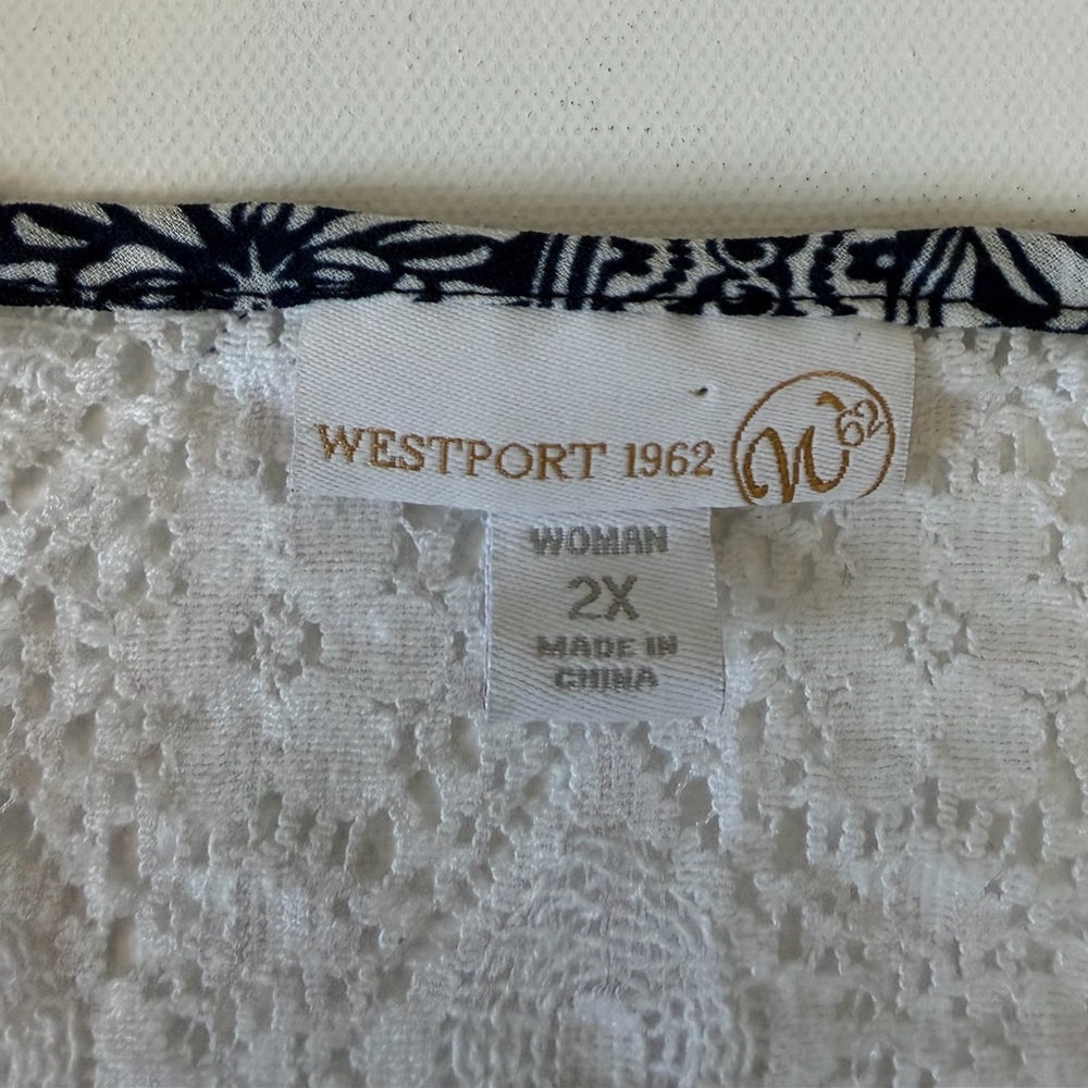 Westport 1962 Size 2X Boho Paisley Lace Yoke Tunic Tank - Picture 6 of 7